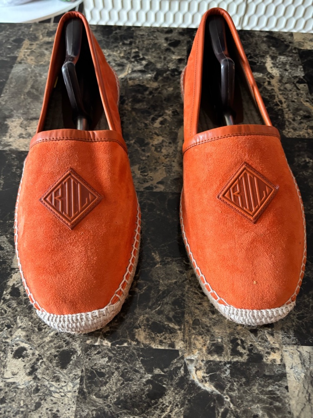 Men’s Ralph Lauren Purple Label Bow Detail Suede Espadrilles sz 11 (orange) - Picture 2 of 12